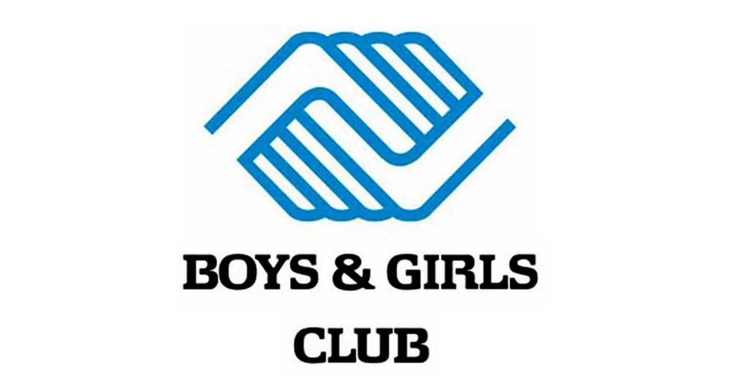 Logo of the Boys & Girls Club featuring a blue geometric handshake symbol and bold black text that reads 'BOYS & GIRLS CLUB'.