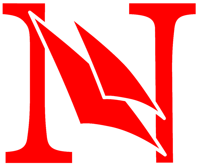 Red letter 'N' with a lightning bolt design in the center