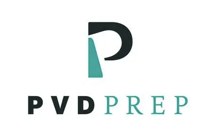 PVD Prep logo featuring a stylized letter P and the words 'PVD PREP'